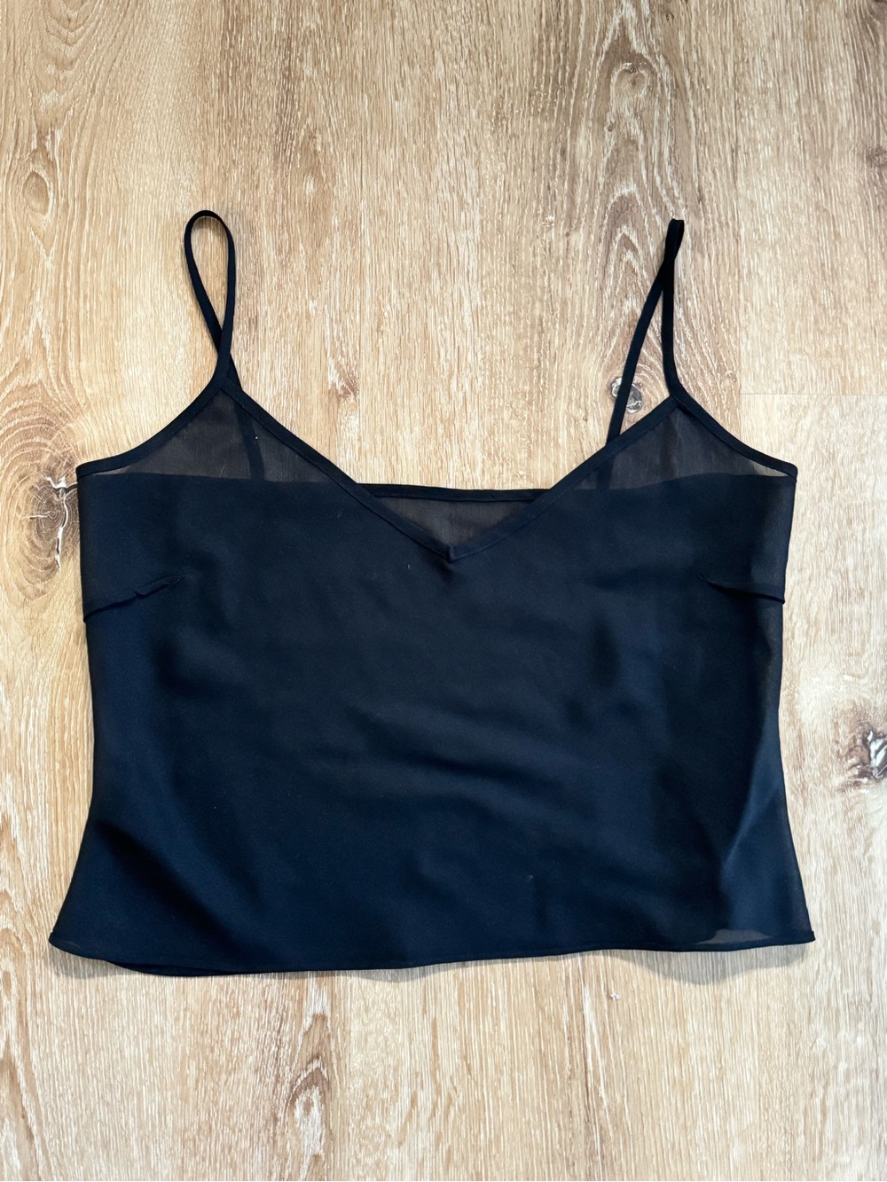 Black Mesh Sheer Tank Top